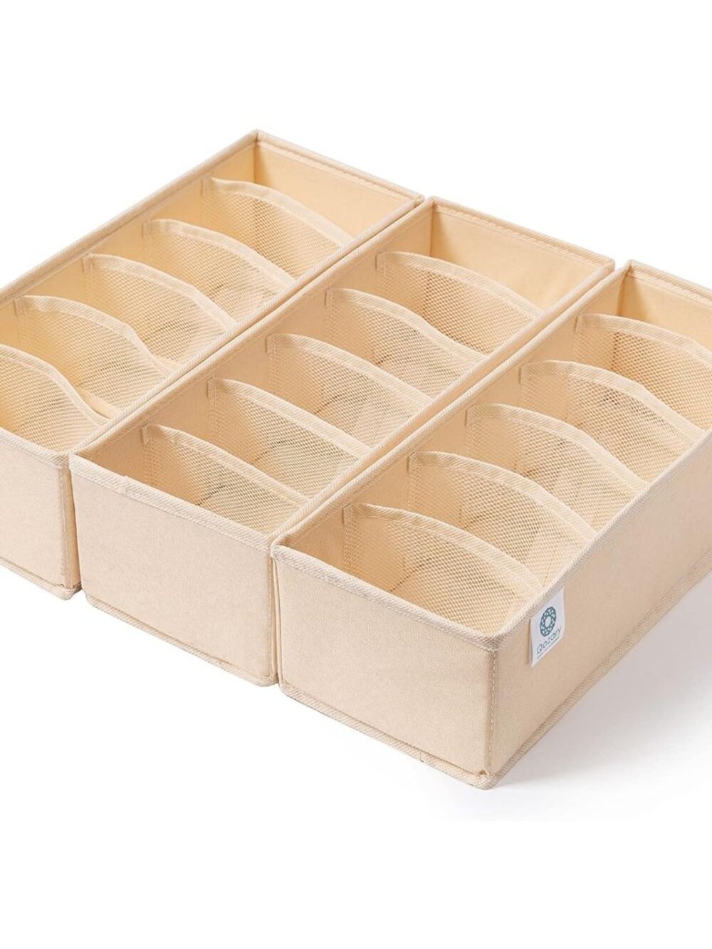 3 Pack Sock Underwear Drawer Organizer Dividers, Collapsible Cabinet Closet Stor